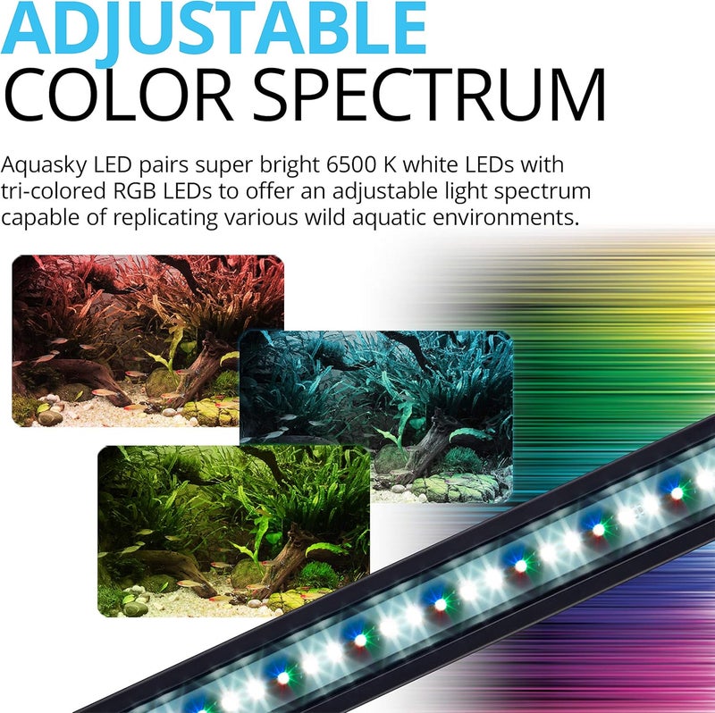 Fluval ضوء حوض السمك LED Aquasky 2.0 – 12W، 15–24" – RGB قابل للتعديل وLEDs بيضاء 6500K | تحكم عبر التطبيق مع تأثيرات الطقس | أحواض مياه عذبة وأحواض بحرية للأسماك فقط | حوامل قابلة للتمديد - Image 3